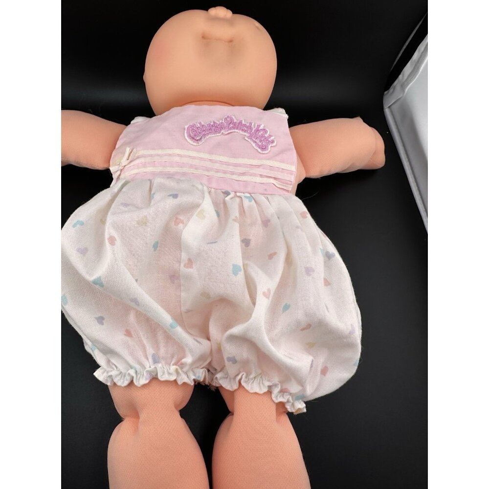 Cabbage Patch Kids Preemie Pink Hearts‎ Sunsuit Romper Overalls Vtg 1980s READ